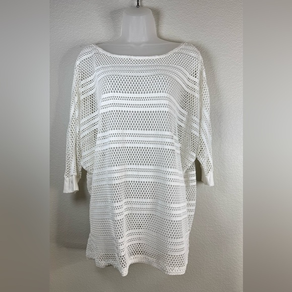 La‎ Blanca White Mesh Cover-Up Size Medium - Picture 1 of 6
